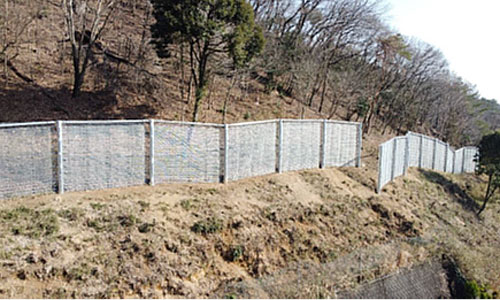 崩壊土砂防護柵工事